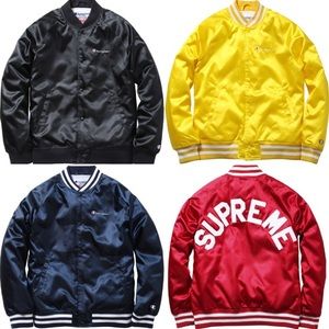 2013 Supreme champion satin varsity jacket large
